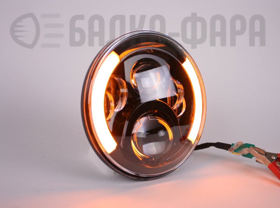 Комплект (2 шт.) светодиодных фар головного света 7 дюймов, 90 Ватт, черные JH07