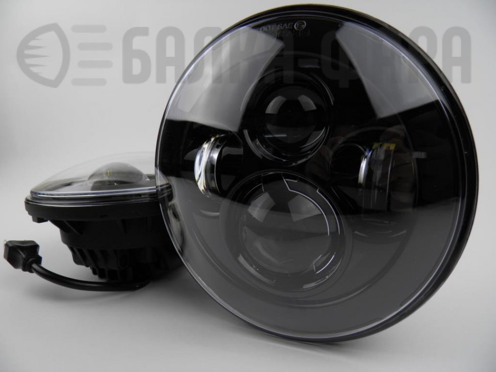 Комплект (2 шт.) светодиодных фар головного света, 70 Ватт, черные